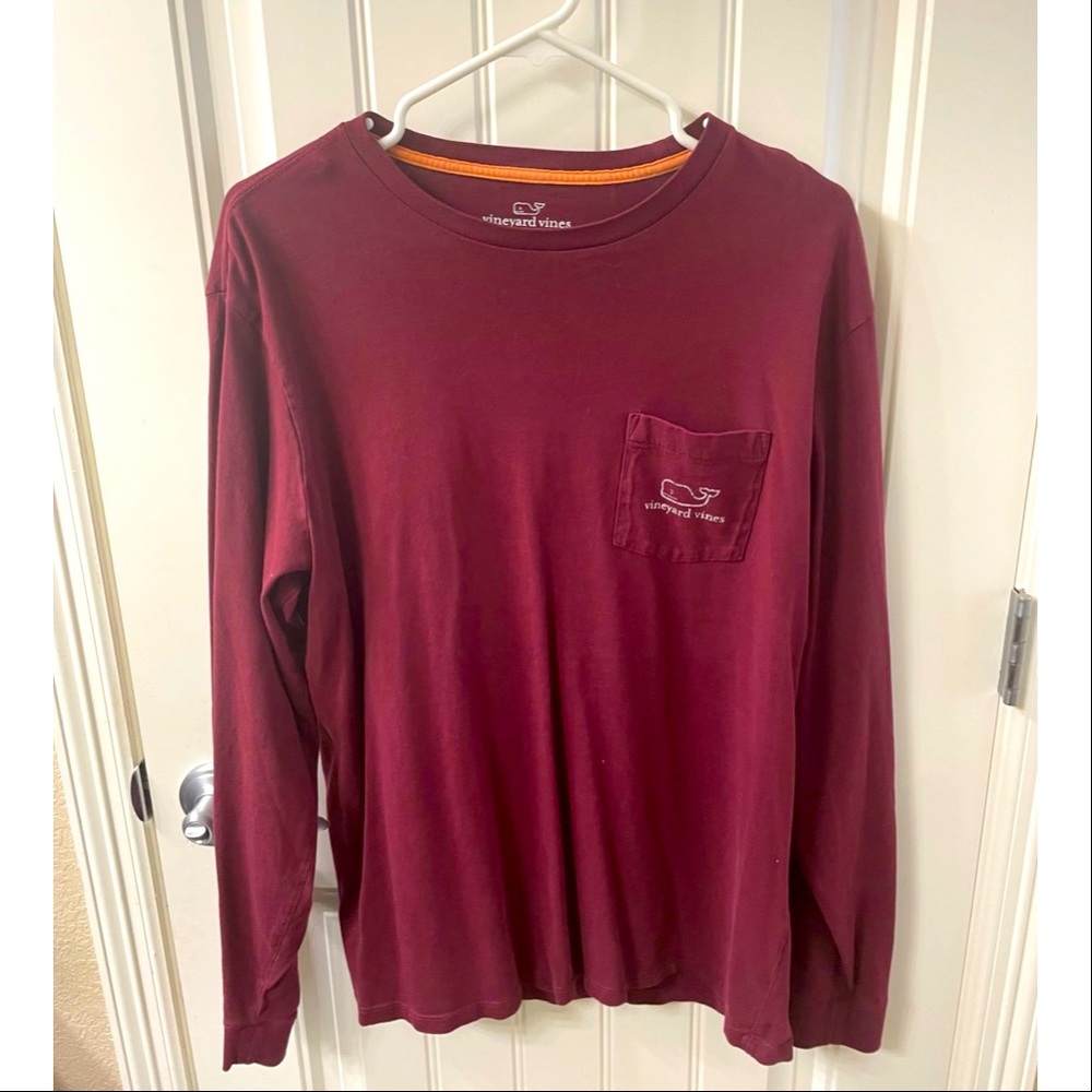 Vineyard Vines Burgundy Long Sleeve Shirt
